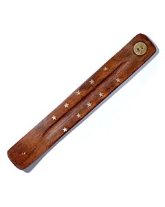 Puckator Sheesham Wood Ashcatcher Incense Stick Burner Ying Yang Inlay